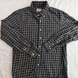 Flint and Tinder check button down - black
